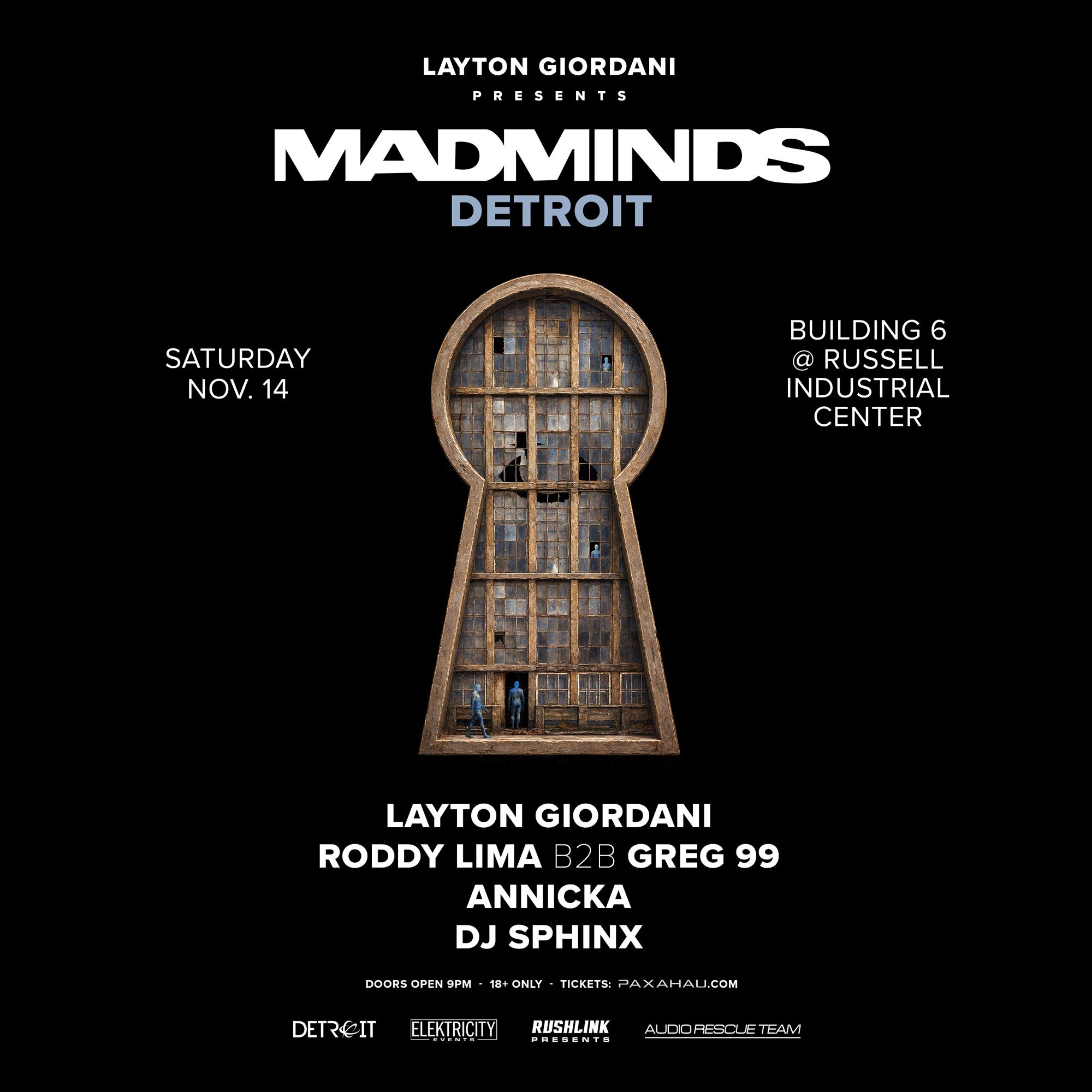 Layton Giordani presents MADMINDS Detroit at Building 6 at Russell Industrial Center on November 14